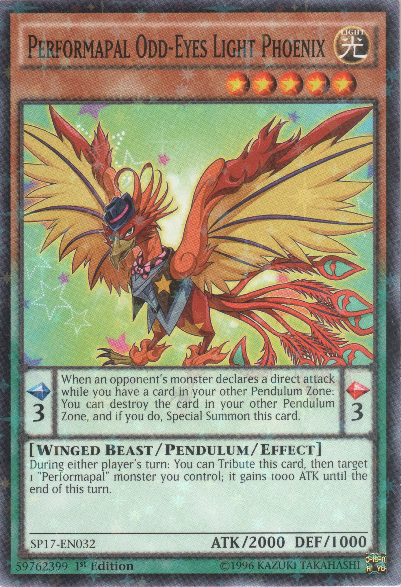 Performapal Odd-Eyes Light Phoenix [SP17-EN032] Starfoil Rare | Tables and Towers