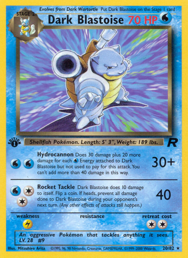 Dark Blastoise (20/82) [Team Rocket 1st Edition] | Tables and Towers