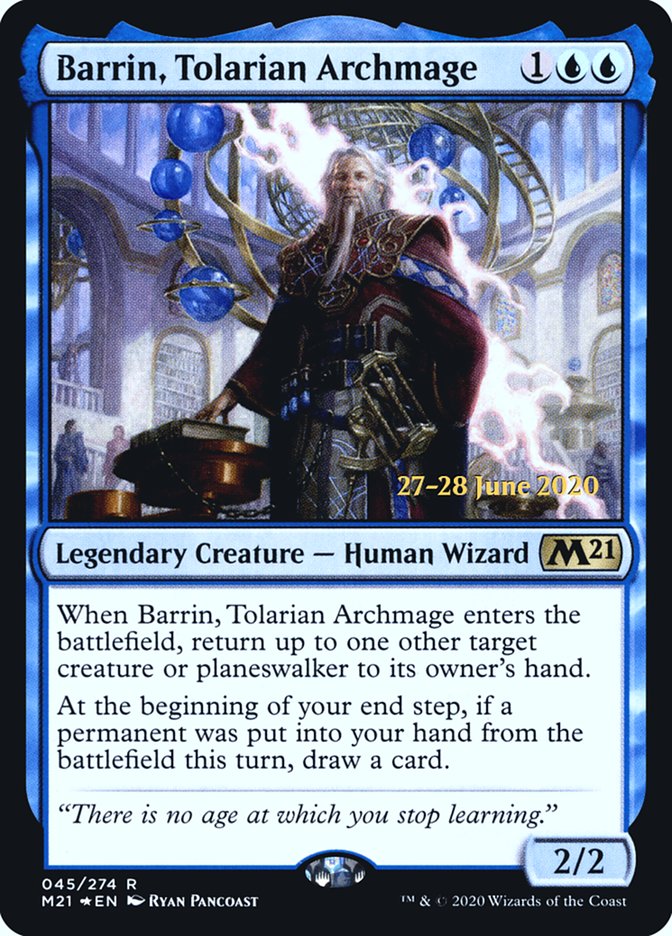 Barrin, Tolarian Archmage [Core Set 2021 Prerelease Promos] | Tables and Towers