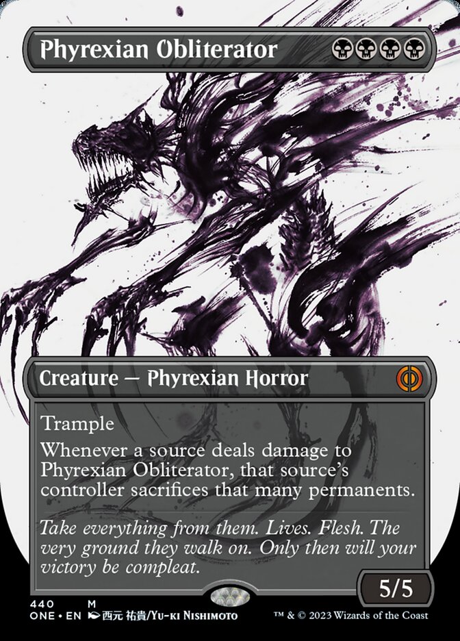 Phyrexian Obliterator (Borderless Ichor Step-and-Compleat Foil) [Phyrexia: All Will Be One] | Tables and Towers