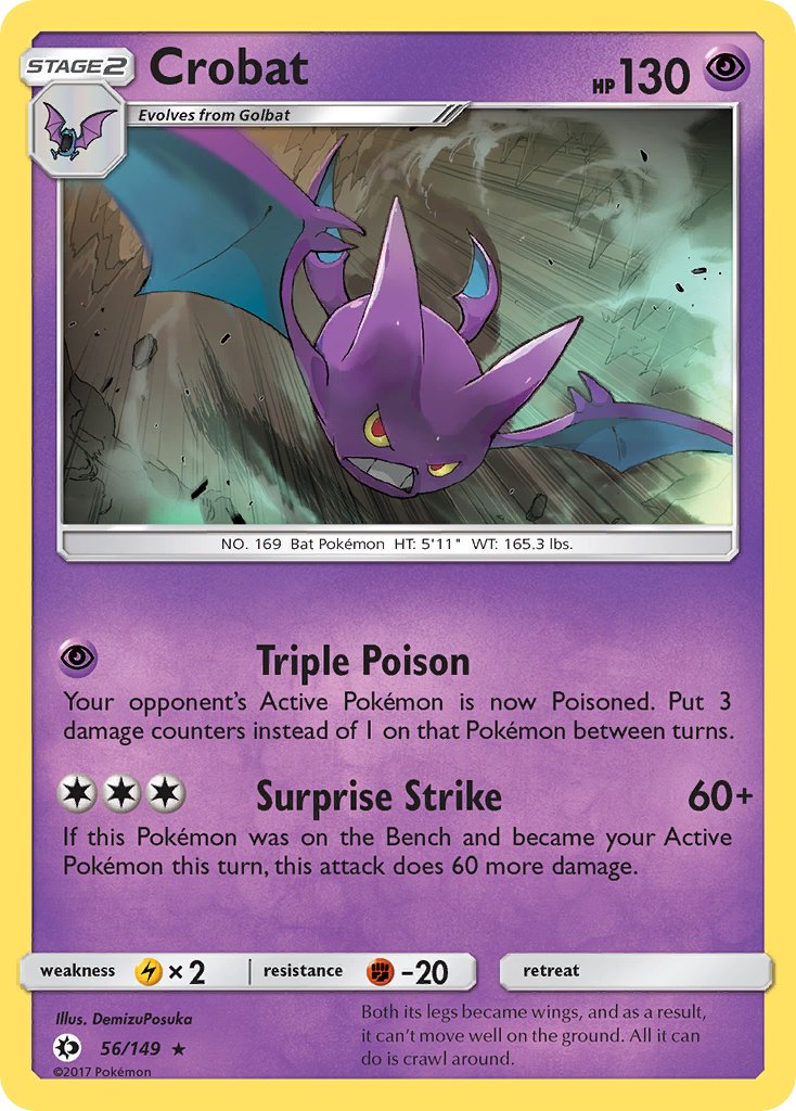 Crobat (56/149) (Prerelease Kit Exclusive) (Theme Deck Exclusive) [Sun & Moon: Base Set] | Tables and Towers