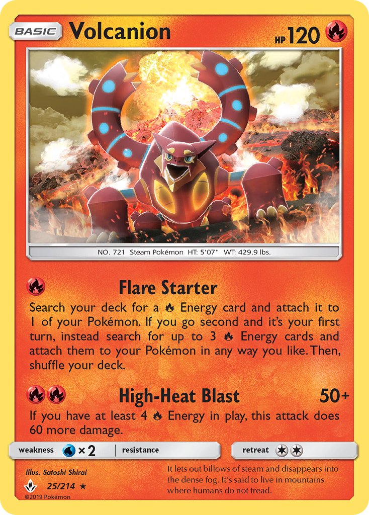 Volcanion (25/214) (Theme Deck Exclusive) [Sun & Moon: Unbroken Bonds] | Tables and Towers