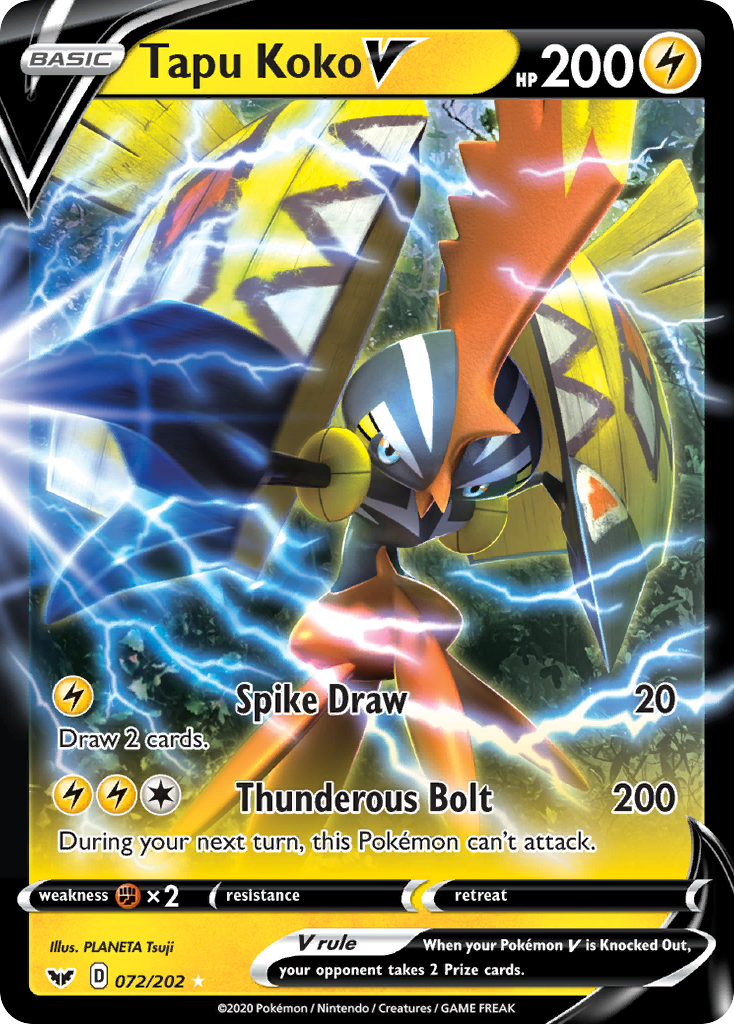 Tapu Koko V (072/202) [Sword & Shield: Base Set] | Tables and Towers