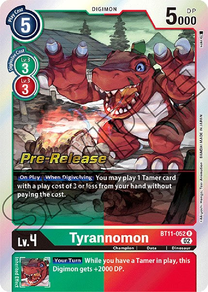 Tyrannomon [BT11-052] [Dimensional Phase Pre-Release Promos] | Tables and Towers