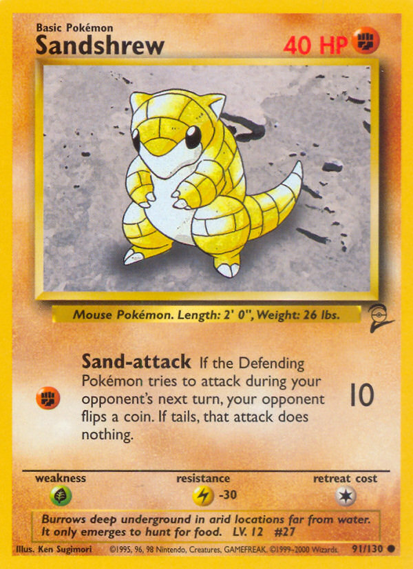 Sandshrew (91/130) [Base Set 2] | Tables and Towers