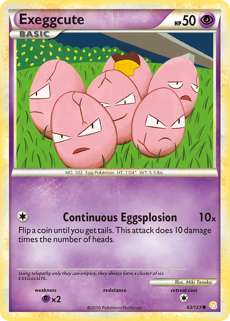 Exeggcute (63/123) [HeartGold & SoulSilver: Base Set] | Tables and Towers