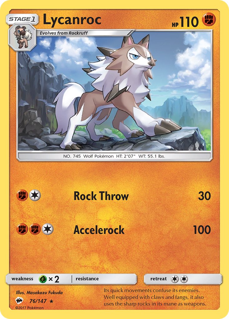 Lycanroc (76/147) (Theme Deck Exclusive) [Sun & Moon: Burning Shadows] | Tables and Towers