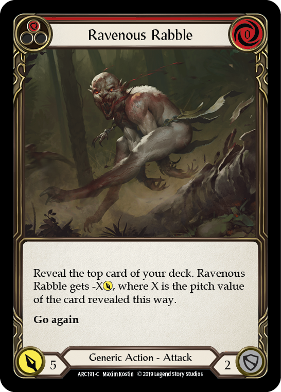 Ravenous Rabble (Red) [ARC191-C] (Arcane Rising)  1st Edition Rainbow Foil | Tables and Towers