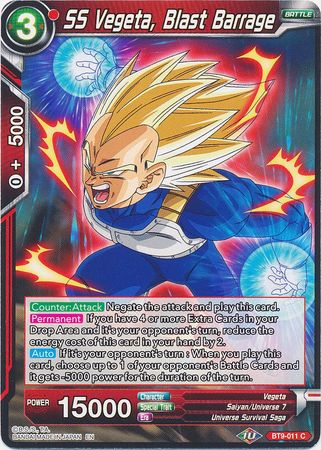 SS Vegeta, Blast Barrage (BT9-011) [Universal Onslaught] | Tables and Towers