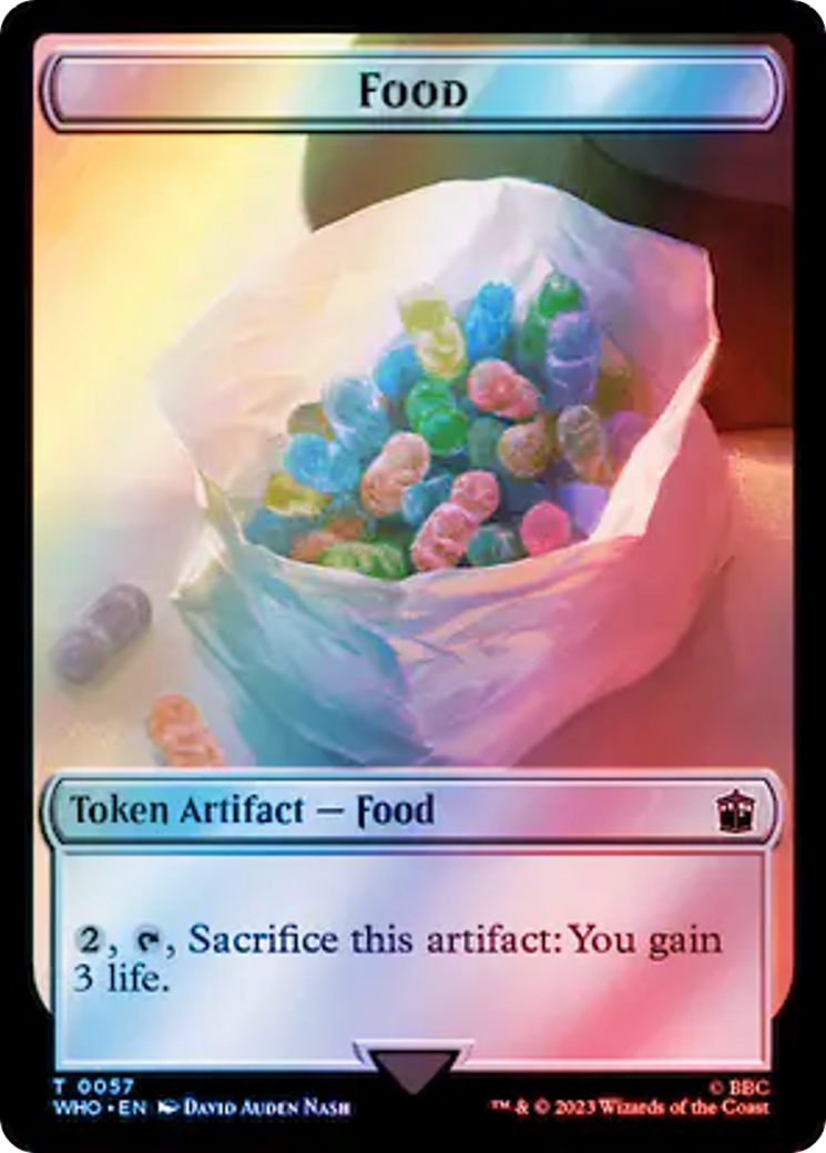 Alien Angel // Food (0057) Double-Sided Token (Surge Foil) [Doctor Who Tokens] | Tables and Towers