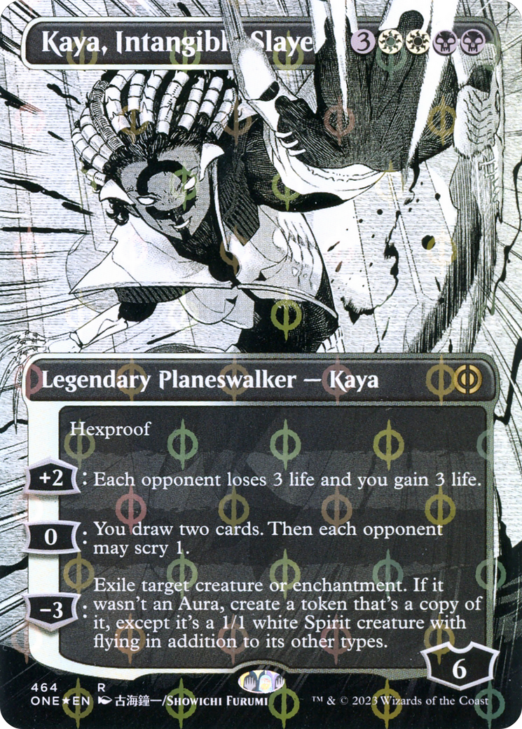 Kaya, Intangible Slayer (Borderless Manga Step-and-Compleat Foil) [Phyrexia: All Will Be One] | Tables and Towers