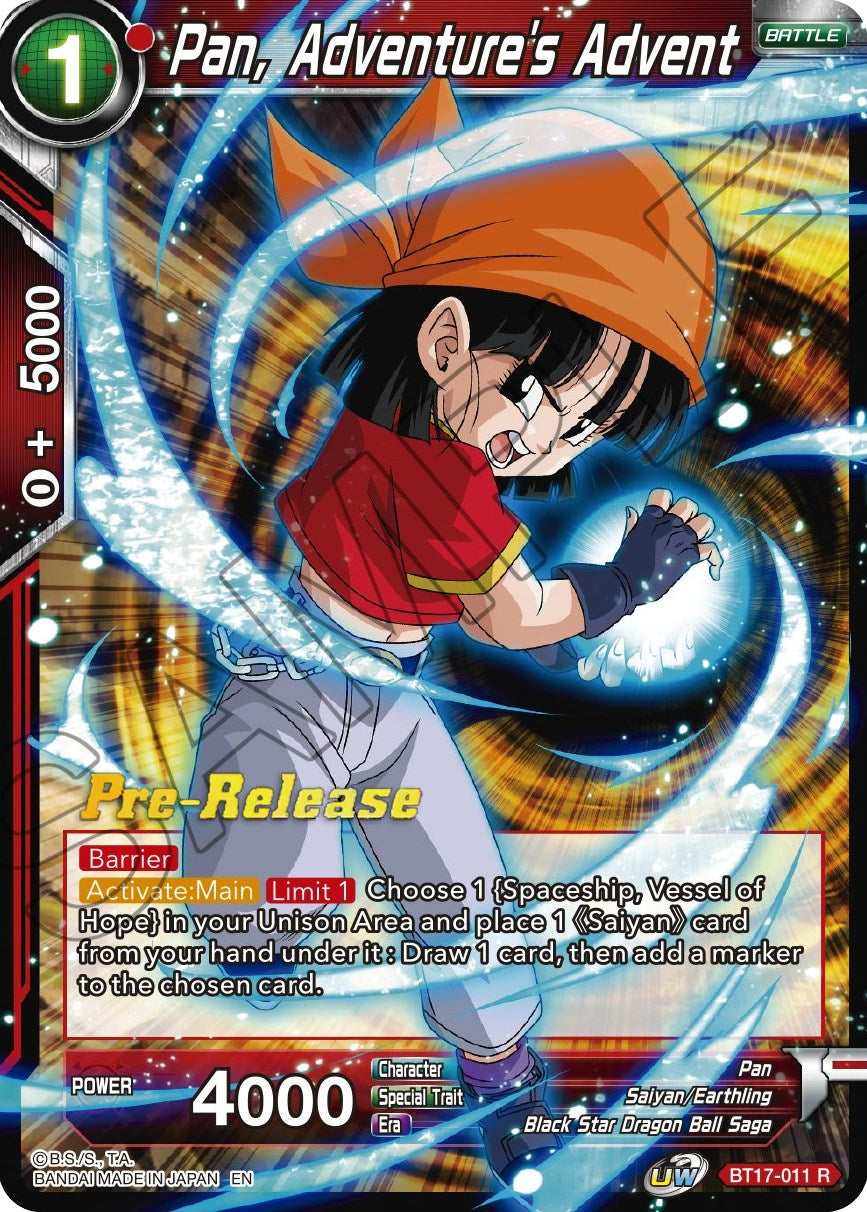 Pan, Adventure's Advent (BT17-011) [Ultimate Squad Prerelease Promos] | Tables and Towers