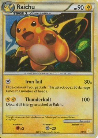 Raichu (30/30) [HeartGold & SoulSilver: Trainer Kit - Raichu] | Tables and Towers