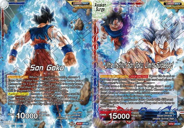 Son Goku // Ultra Instinct Son Goku, Limits Surpassed (BT9-100) [Universal Onslaught] | Tables and Towers