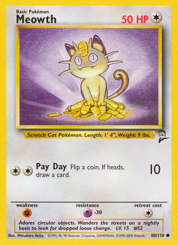 Meowth (80/130) [Base Set 2] | Tables and Towers