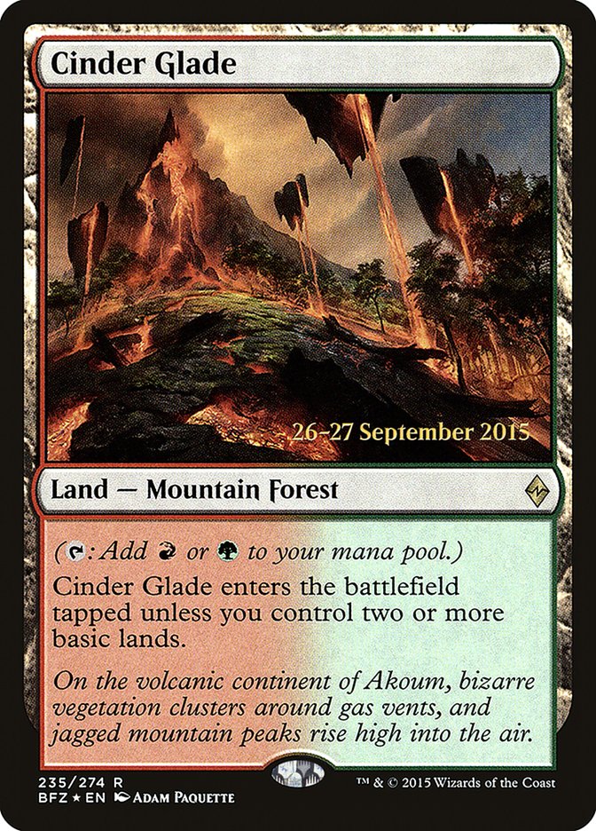 Cinder Glade [Battle for Zendikar Prerelease Promos] | Tables and Towers