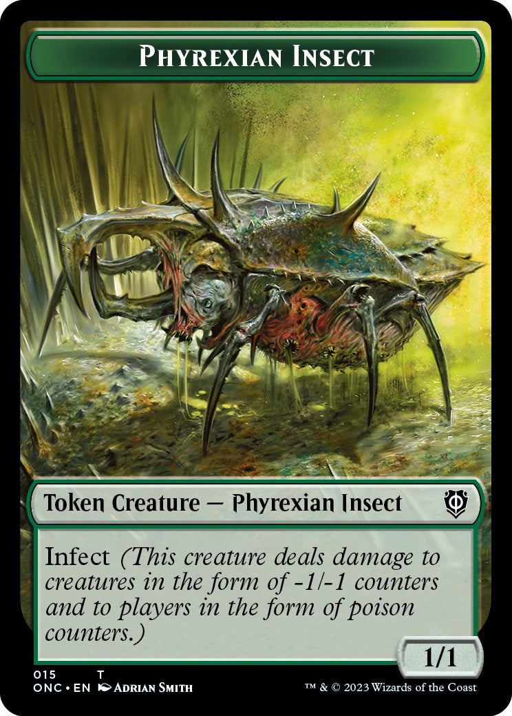 Phyrexian Wurm // Phyrexian Insect Double-Sided Token [Phyrexia: All Will Be One Commander Tokens] | Tables and Towers