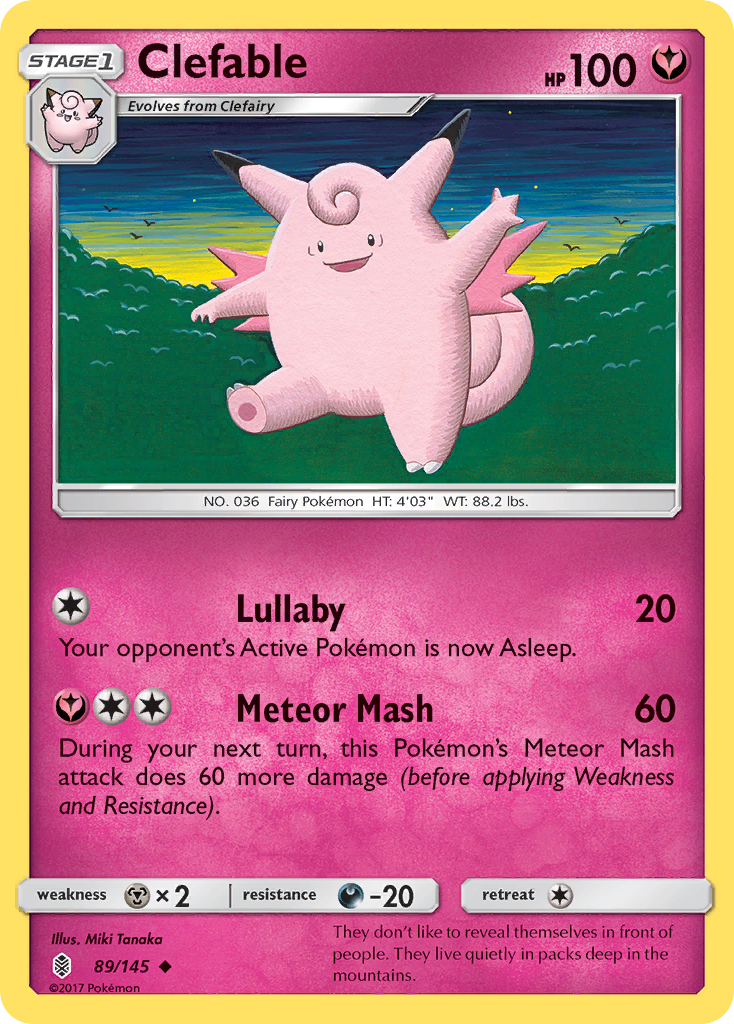 Clefable (89/145) [Sun & Moon: Guardians Rising] | Tables and Towers