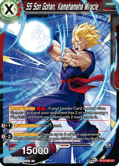 SS Son Gohan, Kamehameha Miracle (BT15-003) [Saiyan Showdown] | Tables and Towers