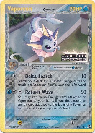 Vaporeon (18/113) (Delta Species) (Stamped) [EX: Delta Species] | Tables and Towers