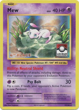 Mew (53/108) (League Promo 4th Place) [XY: Evolutions] | Tables and Towers