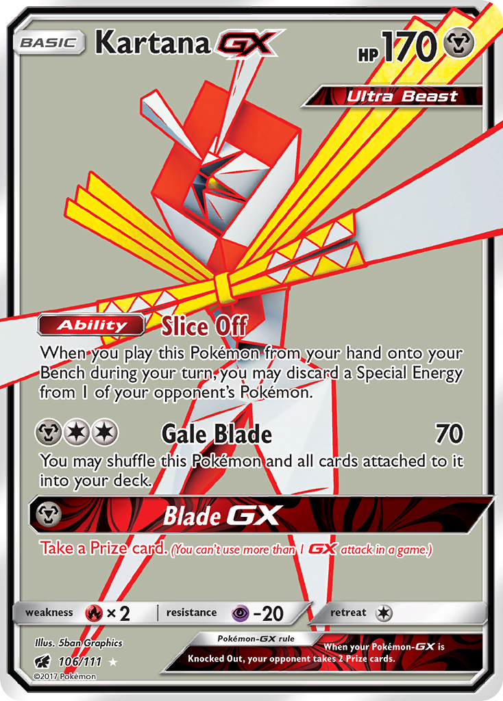 Kartana GX (106/111) [Sun & Moon: Crimson Invasion] | Tables and Towers