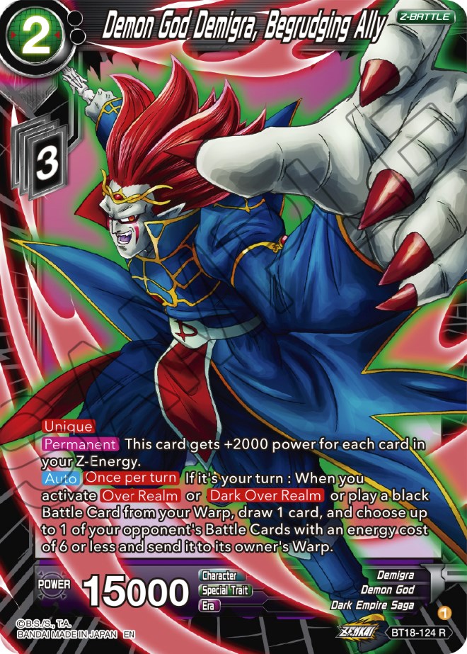 Demon God Demigra, Begrudging Ally (BT18-124) [Dawn of the Z-Legends] | Tables and Towers