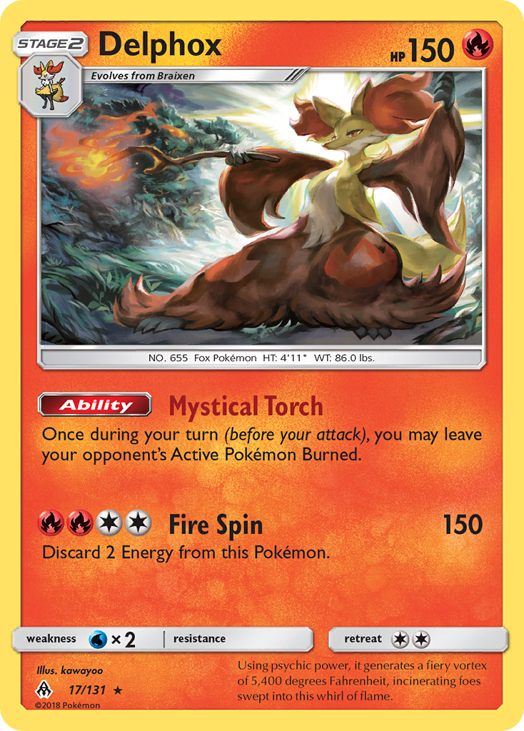 Delphox (17/131) [Sun & Moon: Forbidden Light] | Tables and Towers