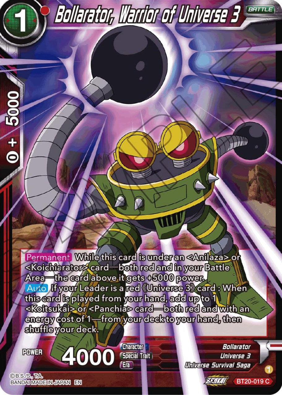 Bollarator, Warrior of Universe 3 (BT20-019) [Power Absorbed] | Tables and Towers