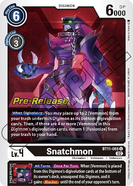 Snatchmon [BT11-065] [Dimensional Phase Pre-Release Promos] | Tables and Towers