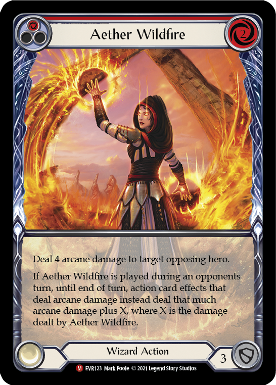 Aether Wildfire [EVR123] (Everfest)  1st Edition Extended Art Rainbow Foil | Tables and Towers