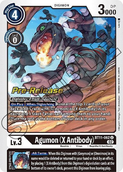 Agumon (X Antibody) [BT11-062] [Dimensional Phase Pre-Release Promos] | Tables and Towers