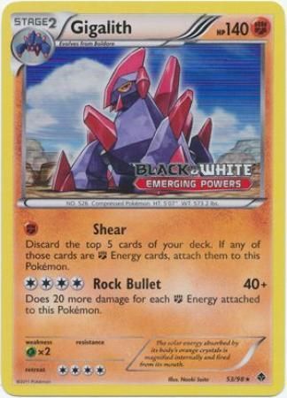 Gigalith (53/98) (Prerelease Promo) [Black & White: Black Star Promos] | Tables and Towers