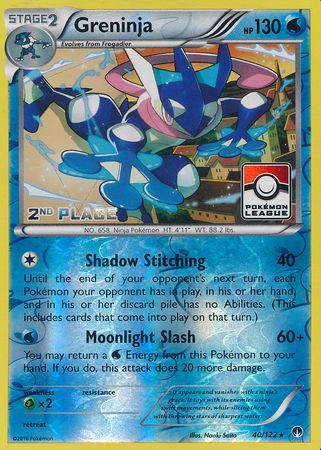 Greninja (40/122) (League Promo 2nd Place) [XY: BREAKpoint] | Tables and Towers