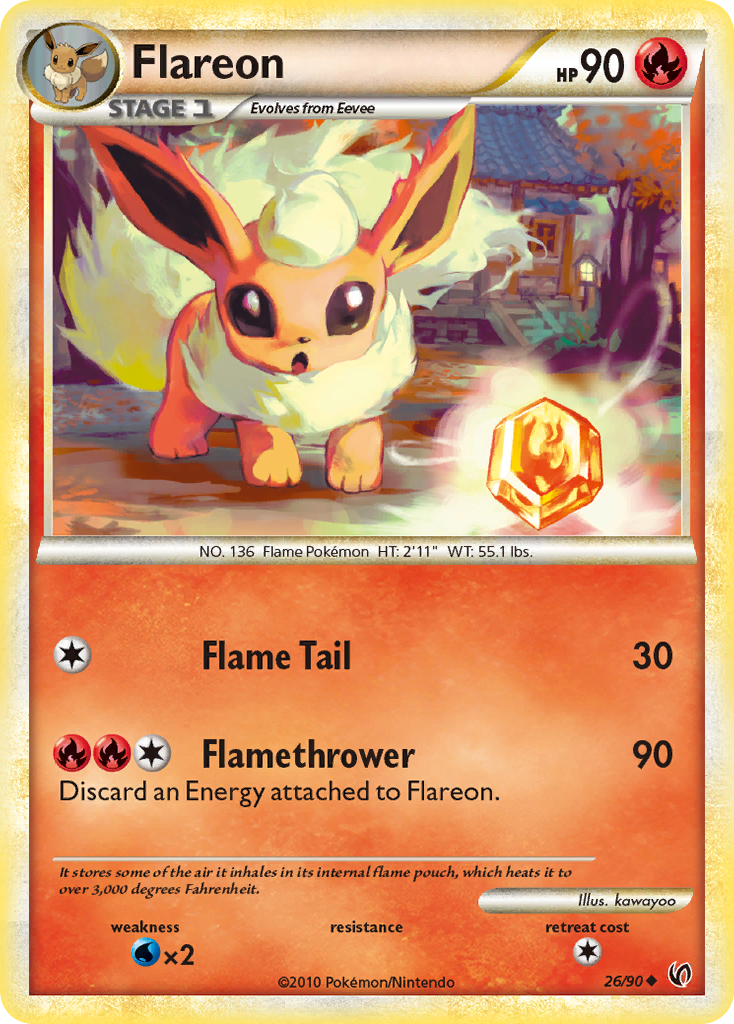 Flareon (26/90) [HeartGold & SoulSilver: Undaunted] | Tables and Towers