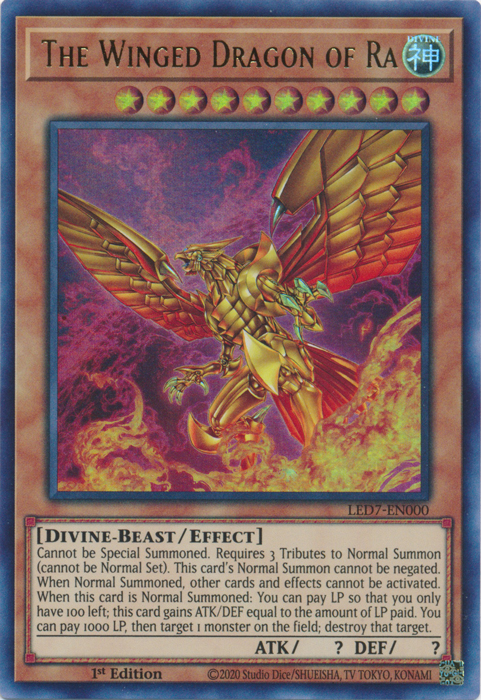 The Winged Dragon of Ra (Alternate Art) [LED7-EN000] Ultra Rare | Tables and Towers