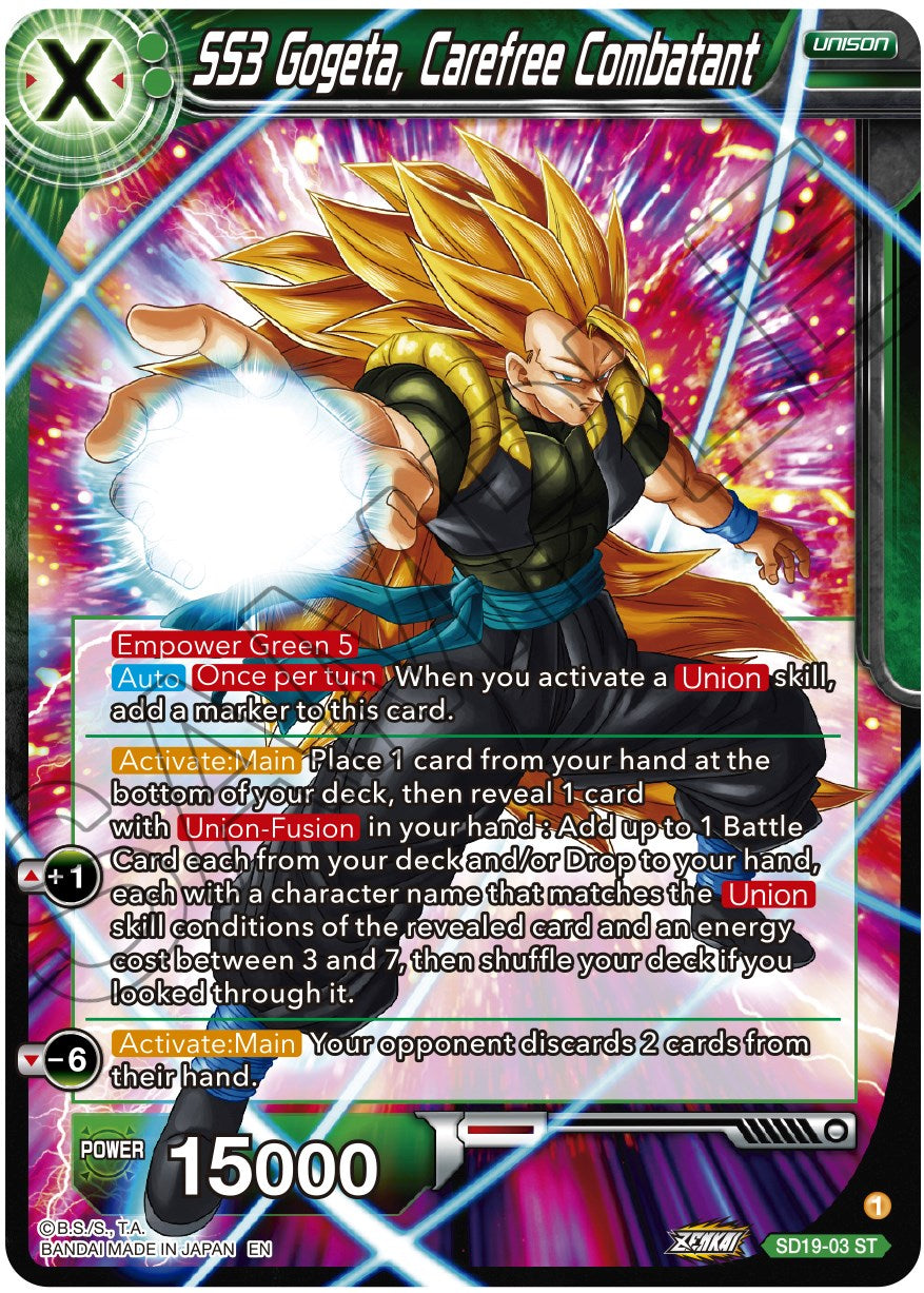 SS3 Gogeta, Carefree Combatant (SD19-03) [Dawn of the Z-Legends] | Tables and Towers