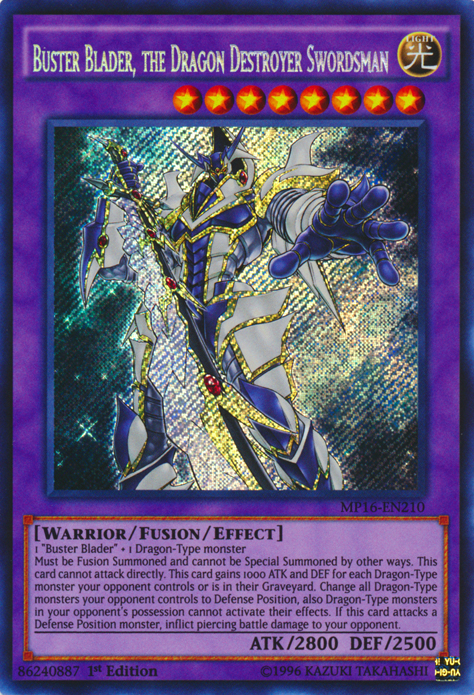 Buster Blader, the Dragon Destroyer Swordsman [MP16-EN210] Secret Rare | Tables and Towers