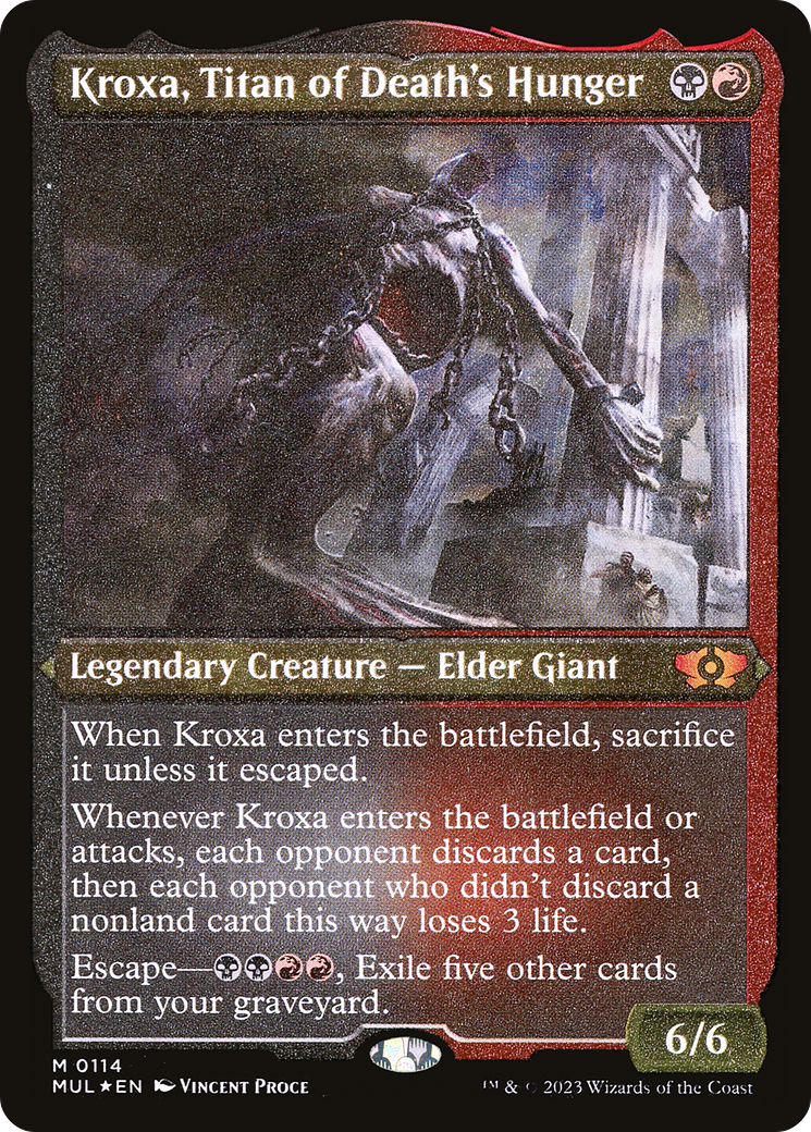 Kroxa, Titan of Death's Hunger (Foil Etched) [Multiverse Legends] | Tables and Towers