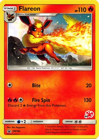 Flareon (SM186) (Charizard Stamp #44) [Battle Academy 2020] | Tables and Towers