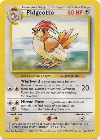 Pidgeotto (22/102) [Base Set Unlimited] | Tables and Towers