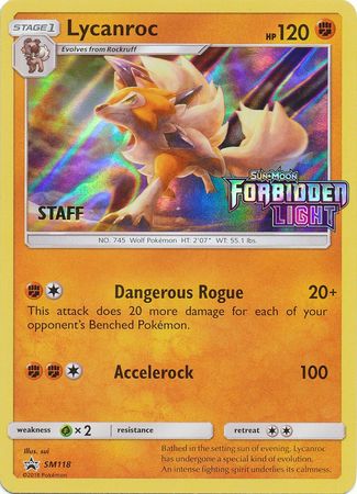 Lycanroc (SM118) (Staff Prerelease Promo) [Sun & Moon: Black Star Promos] | Tables and Towers