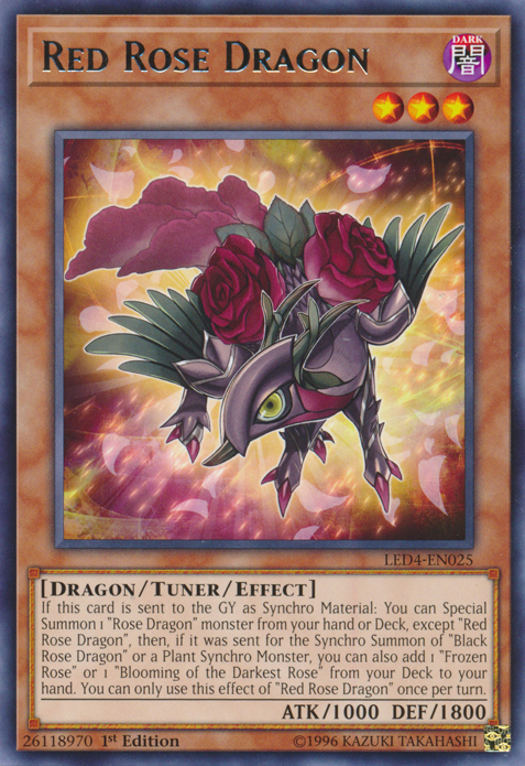 Red Rose Dragon [LED4-EN025] Rare | Tables and Towers