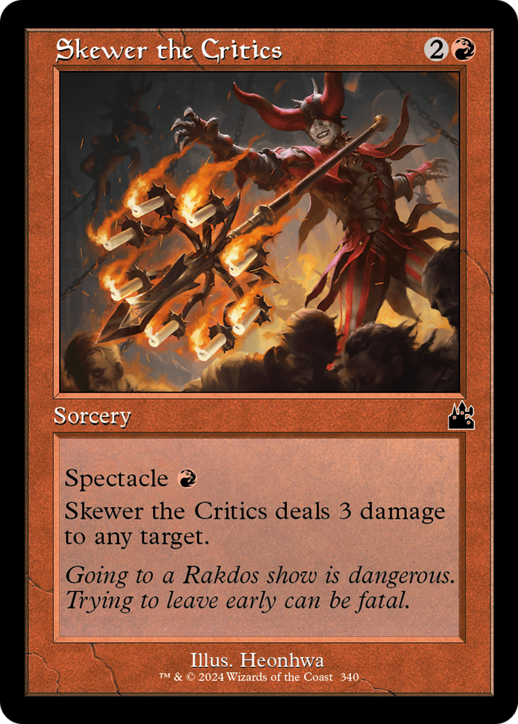Skewer the Critics (Retro Frame) [Ravnica Remastered] | Tables and Towers