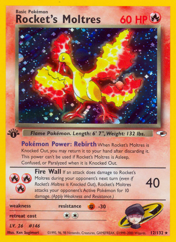 Rocket's Moltres (12/132) [Gym Heroes 1st Edition] | Tables and Towers