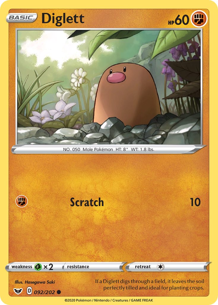 Diglett (092/202) [Sword & Shield: Base Set] | Tables and Towers