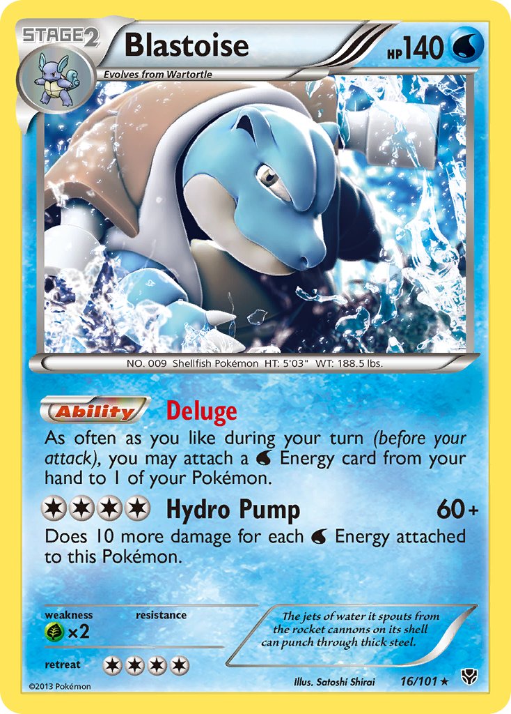 Blastoise (16/101) (Cosmos Holo) (Blister Exclusive) [Black & White: Plasma Blast] | Tables and Towers