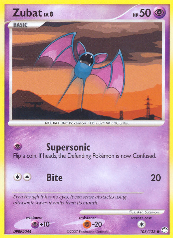 Zubat (108/123) [Diamond & Pearl: Mysterious Treasures] | Tables and Towers