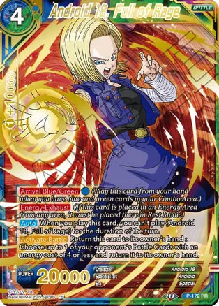 Android 18, Full of Rage (Gold Stamped) (P-172) [Mythic Booster] | Tables and Towers