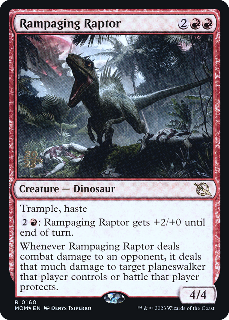 Rampaging Raptor [March of the Machine Prerelease Promos] | Tables and Towers